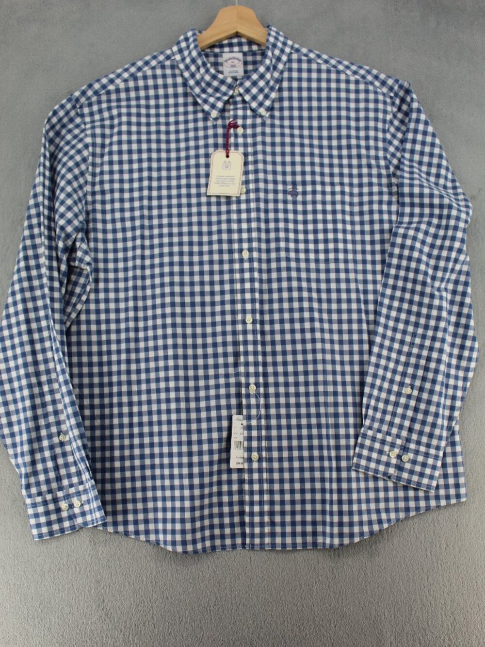 Brooks Brothers The Friday Shirt Men’s XL Blue White Gingham Cotton NWT
